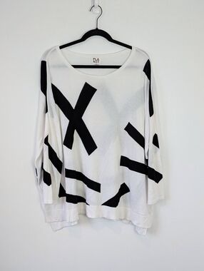Planet By Lauren G Abstract Asymmetrical Sweater One Size Lagenlook Art To Wear